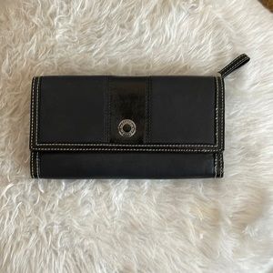 Coach Black leather with Patent leather trim
